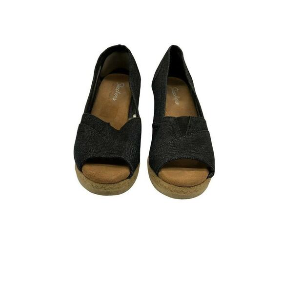 Skechers Memory Foam Shoes Women's Size 9 Wedges Open Toe Slip On Espadrilles - Picture 1 of 9